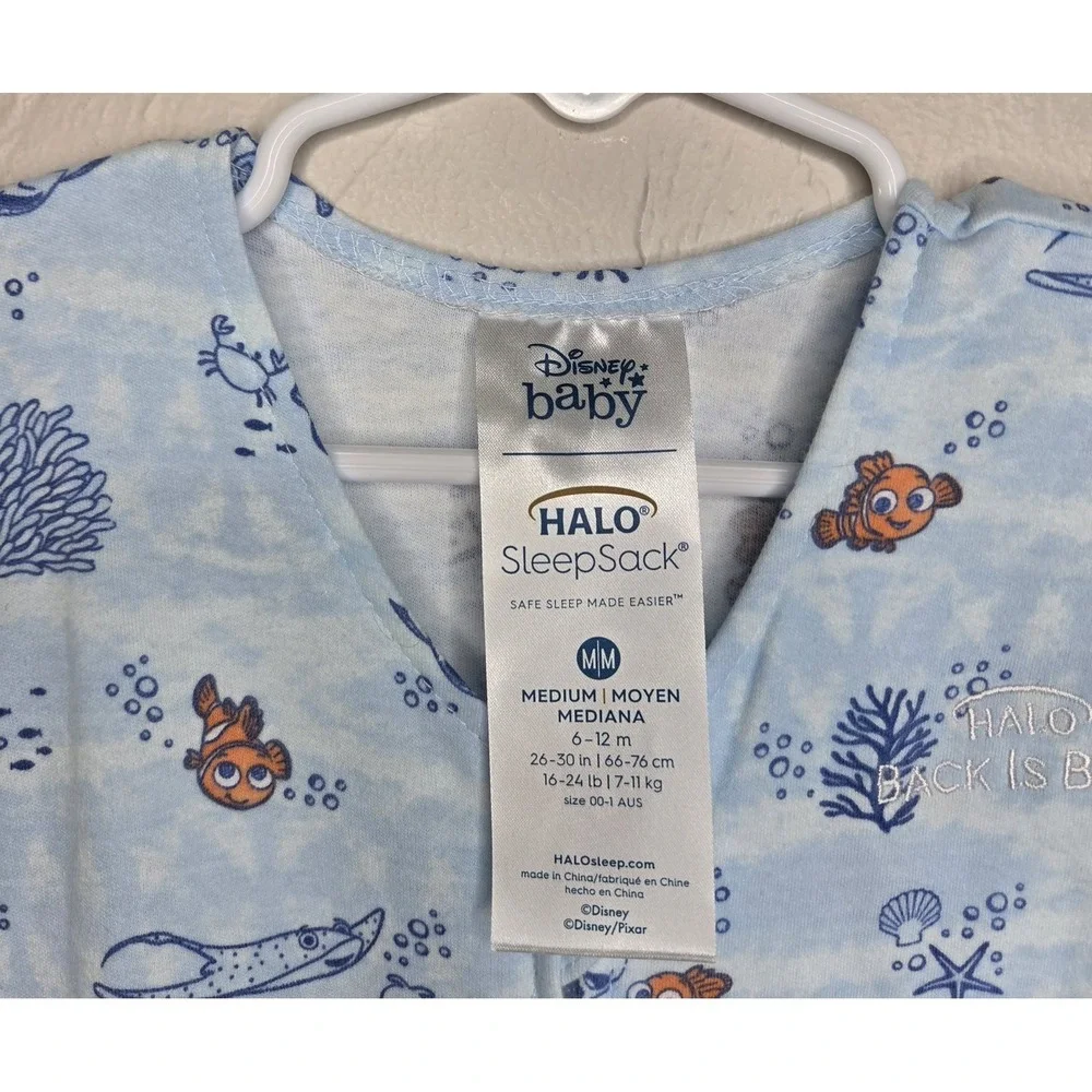 Halo Sleep Sack 100% Cotton Size Medium 6-12 Months Finding Nemo Disney Baby